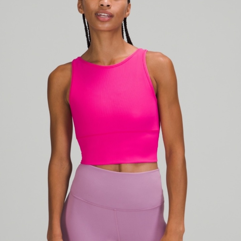 LULULEMON POWER PIVOT TANK RIBBED SONIC PINK